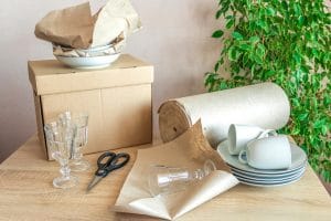 moving boxes for dishes and using packing paper is the best way to move and store dishes and glasware