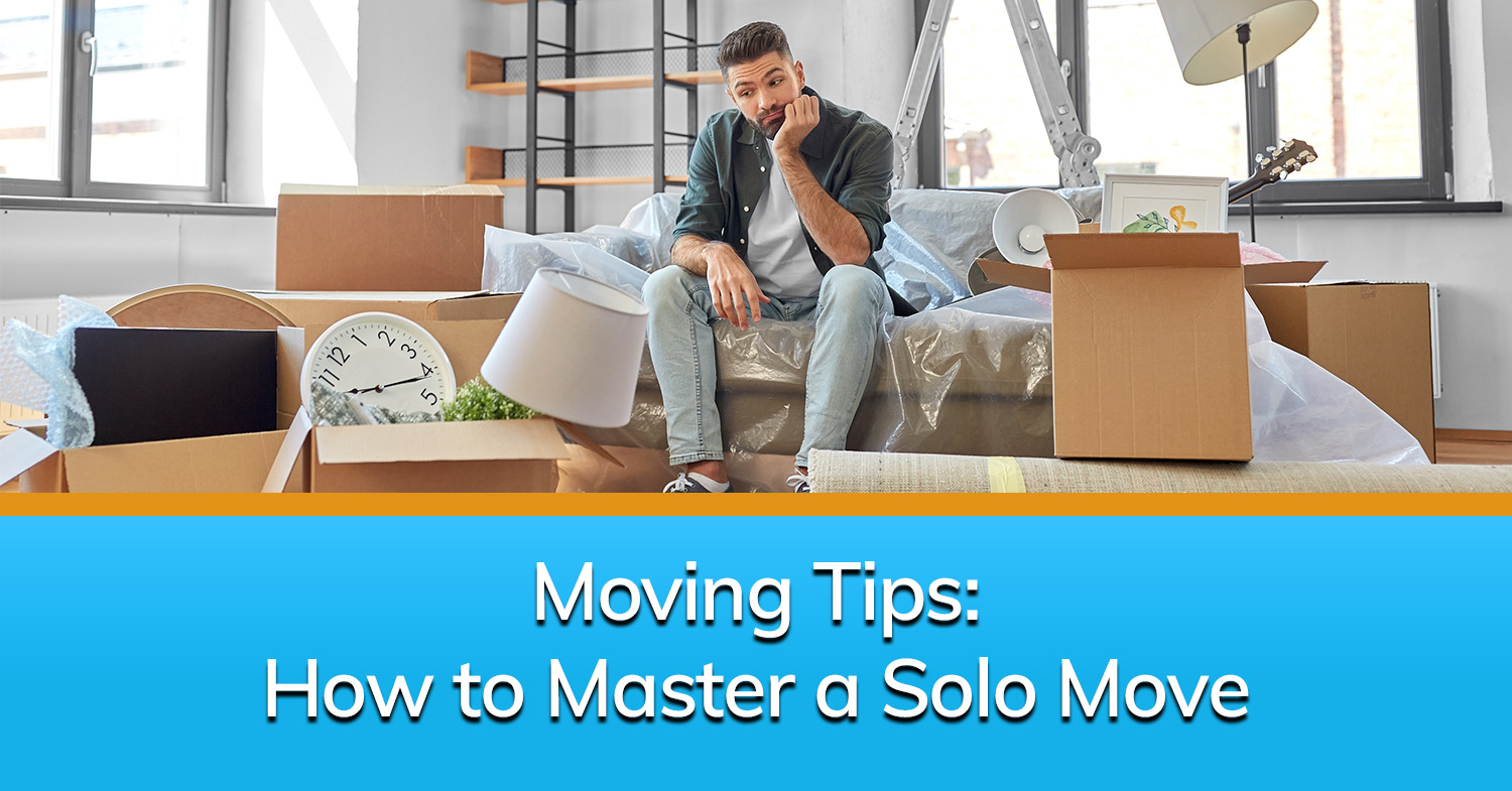A man utilizing moving tips to prepare for his solo move.