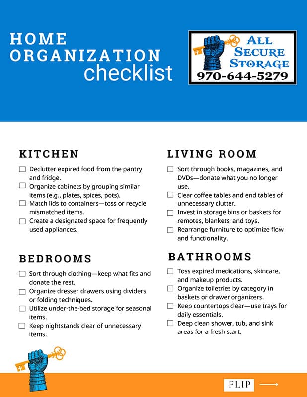 Preview of All Secure Storage's home organization checklist